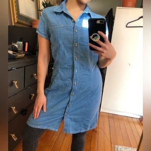 Vintage midi jean button up
